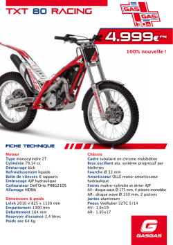 Fiche Technique Gas Gas 2015