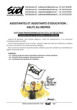 4 pages AED élections pro 2014 - SUD éducation 92