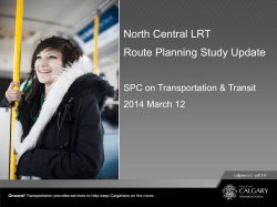 North Central LRT Route Planning Study Update
