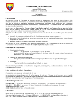 Fiche intention Val de Chalvagne