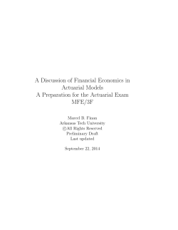 A Discussion of Financial Economics in Actuarial Models A