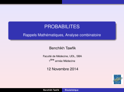 PROBABILITES - Rappels Mathématiques, Analyse combinatoire