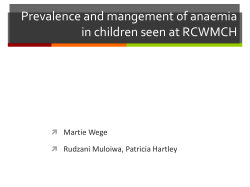 Prevalence and Management of microcytic anaemia in children
