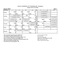 I Session 2014-15 (Odd) - MMMUT, Madan Mohan Malaviya