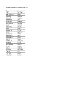 Liste des élèves EDD rentrée 2014/2015 Nom Prénom ABE