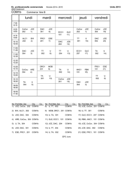 Horaire EPC 2014 - 2015 CB1