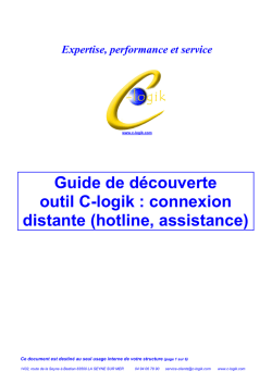 Guide de d&eacute;couverte outil C-logik : connexion distante (hotline