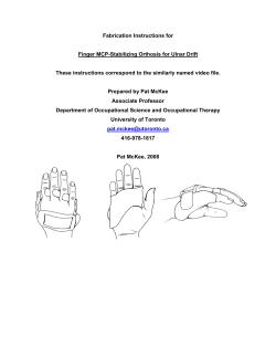 Fabrication Instructions for Finger MCP