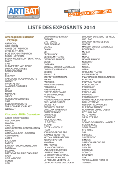 Téléchargez la liste des exposants 2014