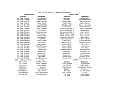 2013 - 2014 Emily G. Johns Staff Roster