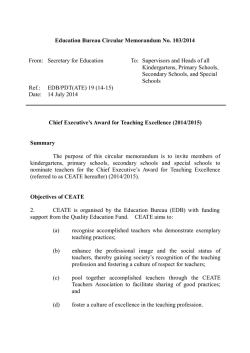 Education Bureau Circular Memorandum No. 103/2014