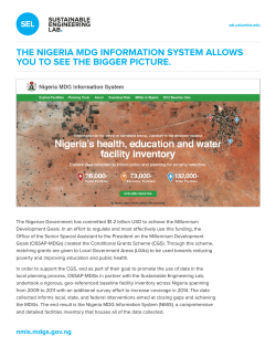 THE NIGERIA MDG INFORMATION SYSTEM ALLOWS YOU TO