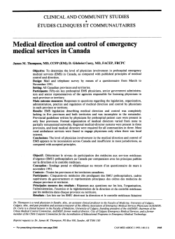 Medical direction and control of emergency
