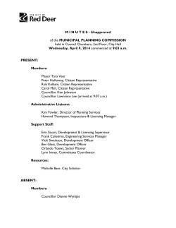 April 9, 2014 - Municipal Planning Commission