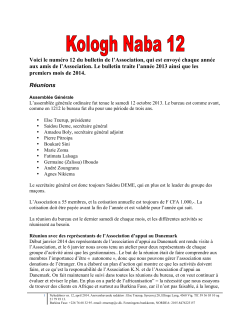 Newsletter 12 - Kologh-Naba