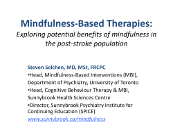 Mindfulness-Based Therapies