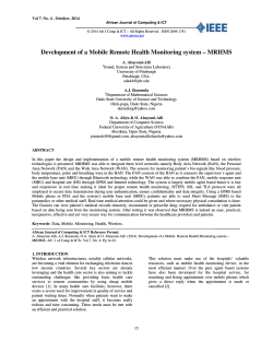 Development of a Mobile Remote Health Monitoring system – MRHMS