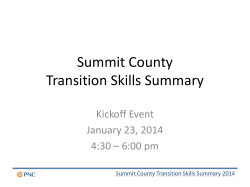 Summit County Transition Skills Summary 2104