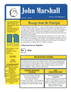 John Marshall Public School - District School Board of Niagara