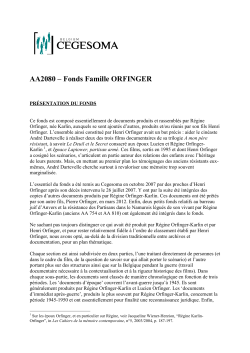 AA2080 – Fonds Famille ORFINGER