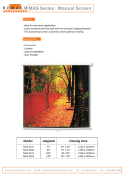 ECO Series... MAS Series - Manual Screen