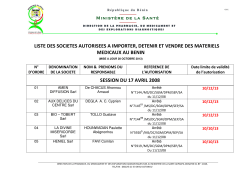 Liste des Sté autorisées à importer