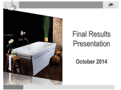 2014 Year-end results presentation