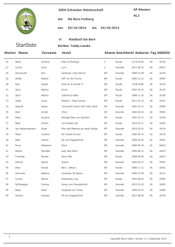 Startliste Samstag Klasse 3 SM 2014 - RG-Bern