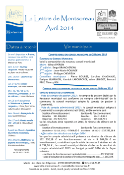 La Lettre de Montsoreau Avril 2014