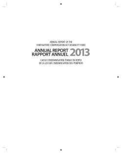 ANNUAL REPORT RAPPORT ANNUEL 2013