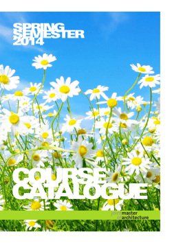 COURSE CATALOGUE - Joint Master Architecture