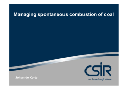 Managing spontaneous combustion