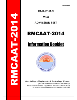 Information Booklet RMCAAT 2014
