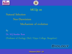 MCQs on Natural Selection Neo-Darwinism Mechanism of evolution