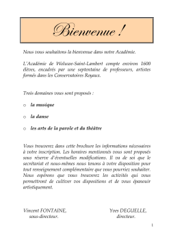 téléchargez la brochure 2014-2015 - Académie de Woluwe