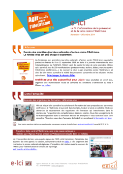 e-lci : novembre - d&eacute;cembre 2014