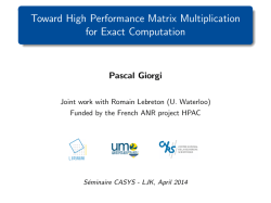 Toward High Performance Matrix Multiplication for Exact