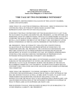 “THE TALE OF TWO INCREDIBLE WITNESSES”