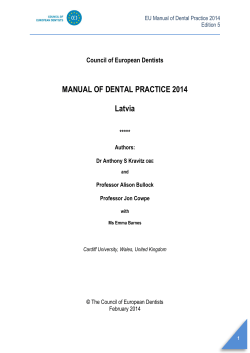MANUAL OF DENTAL PRACTICE 2014 Latvia