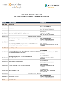 Agenda détaillé - Séminaire du 09/12/2014 De