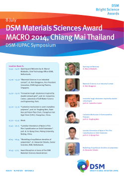 DSM Materials Sciences Award MACRO 2014, Chiang Mai Thailand