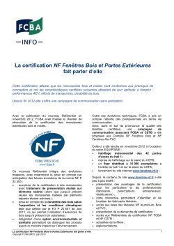 La certification NF Fenêtres Bois et Portes Extérieures fait