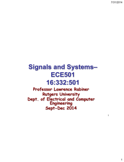 Signals and Systems - Rutgers University