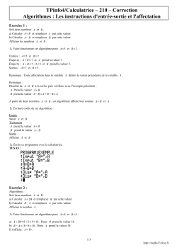 TPinfo4/Calculatrice – 210 – Correction - Maths13