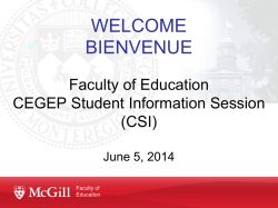 Presentation from CSI 2014