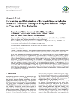 Formulation and Optimization of Polymeric Nanoparticles for