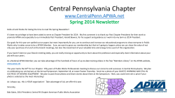 Spring 2014 Newsletter - APWA Central Pennsylvania Chapter