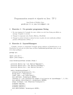 Programmation avancée et répartie en Java : TP 2