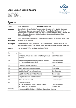 Legal Liaison Group Meeting Agenda