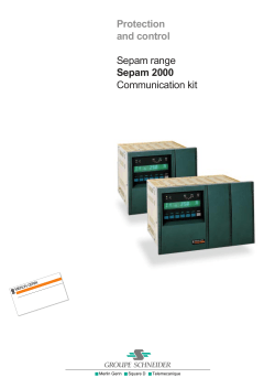 Protection and control Sepam range Sepam